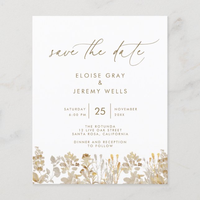 Budget Save the Date | Bella Flyer (Front)