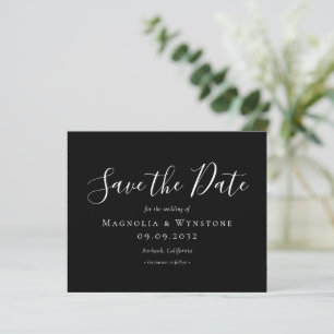 BUDGET Save the Date   Black White Script