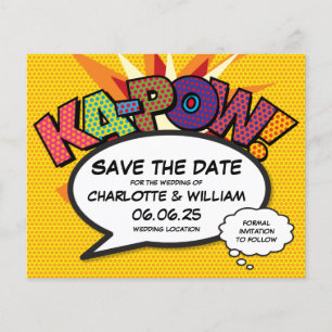 Budget Save the Date Comic Book KA-POW Fun