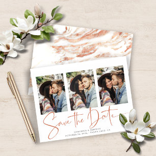 BUDGET Save the Date Copper Marble Announcement