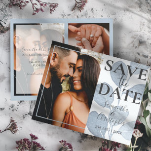 Budget Save the Date Eucalyptus Photo Wedding