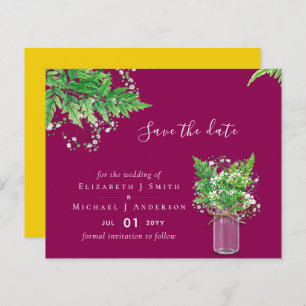 BUDGET Save the Date Fern Greenery Wedding