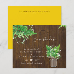 BUDGET Save the Date Fern Greenery Wedding