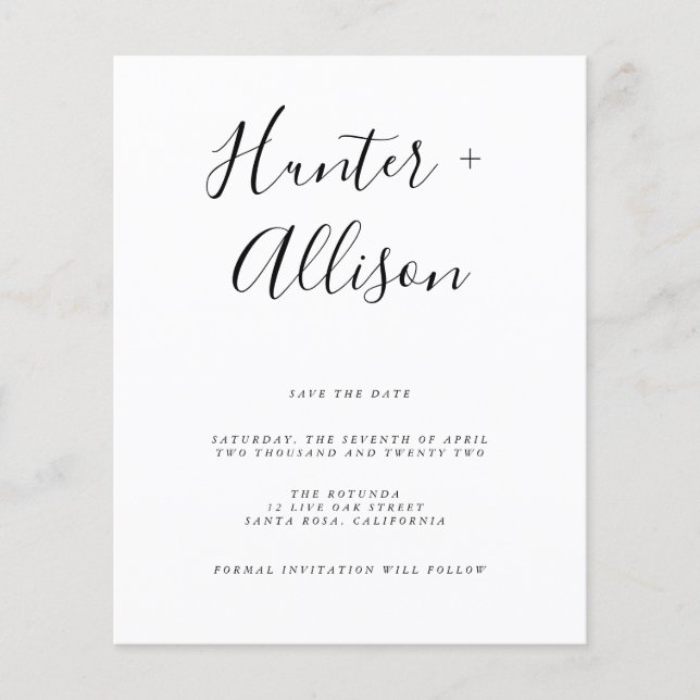 Budget Save the Date Flyer (Front)