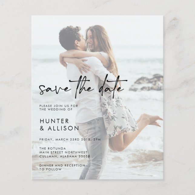 BUDGET Save The Date Invitation Flyer (Front)