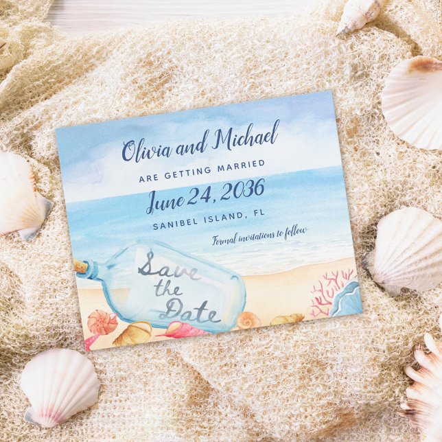 Budget Save the Date Message In Bottle Beach (Creator Uploaded)