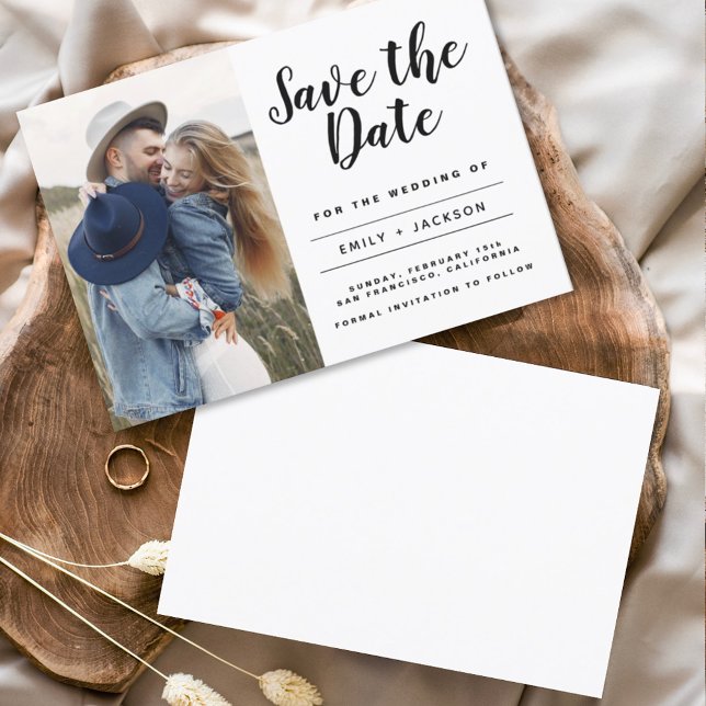 Budget Save the Date Minimalist Simple Photo  (Creator Uploaded)