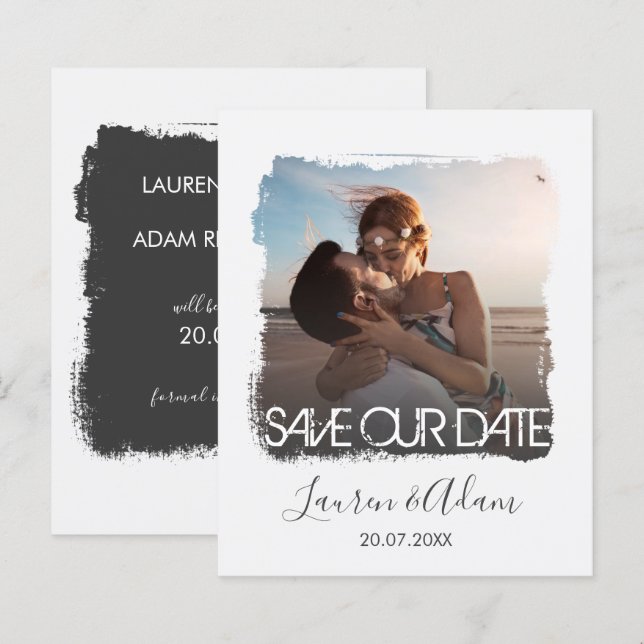 Budget Save The Date Photo Wedding  Announcement (Front/Back)