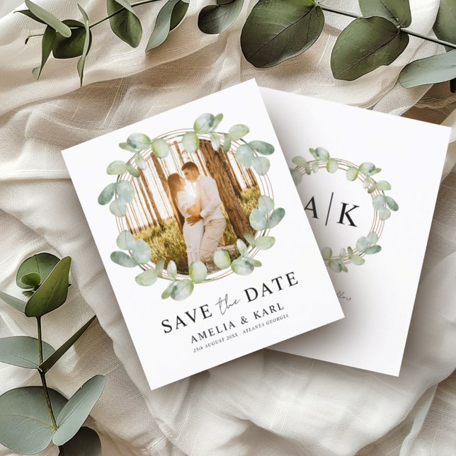 Budget Save the Date Sage Green Eucalyptus Wedding (Creator Uploaded)
