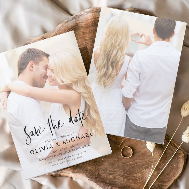 Budget Save the Date Transparent Photo Wedding Flyer (Creator Uploaded)