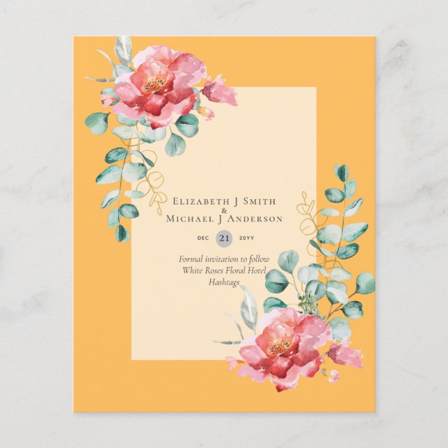 BUDGET SAVE THE DATES - White Roses Floral Flyer (Front)