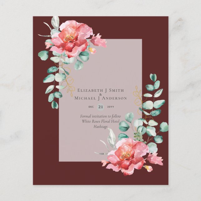 BUDGET SAVE THE DATES - White Roses Floral Flyer (Front)
