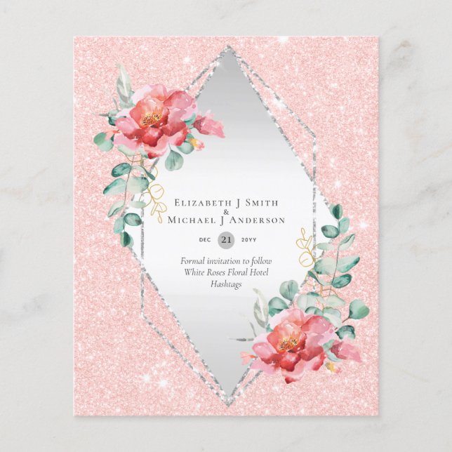 BUDGET SAVE THE DATES - White Roses Floral Flyer (Front)
