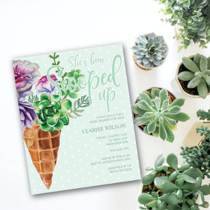 BUDGET Scooped Up Green Bridal Shower Invite