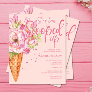 BUDGET Scooped Up Pink Bridal Shower Invite