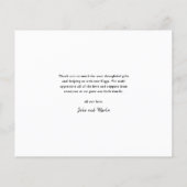 Budget Script 3 Photo Baby Announcement Thank You (Back)