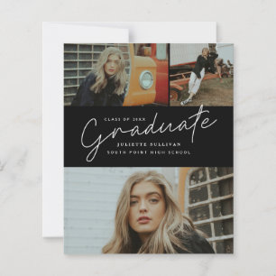 Budget Script 3 Photo Graduation Party Invitation
