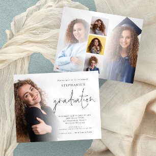 Budget Script 6 Photo Graduation Party Invite