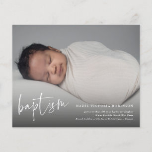 Budget Script Baptism & Christening Invitation