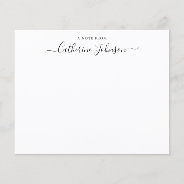 Budget Script Calligraphy A Note From Note Card (Front)