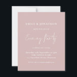 Budget Script Dusty Rose Wedding Evening Party<br><div class="desc">Budget Script Dusty Rose Wedding Evening Party invitation. A value for money BUDGET alternative on a smaller size 4.5 x 5.6” semi-gloss 110lbs weight, which is of similar thickness to a postcard (however is not suitable to use as a postcard.). PLEASE NOTE there is ONE invite per sheet. A set...</div>