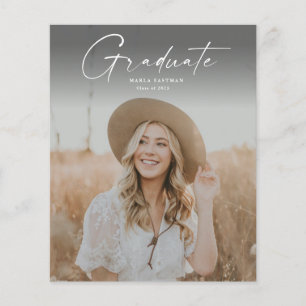 Budget Script Graduate Photo Graduation Invitation