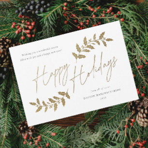 Budget Script Happy Holidays Business Holiday Card