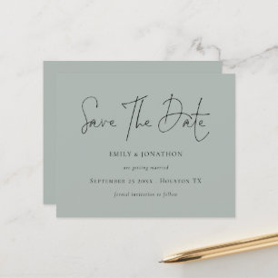 Budget Script Light Sage Green Save The Date