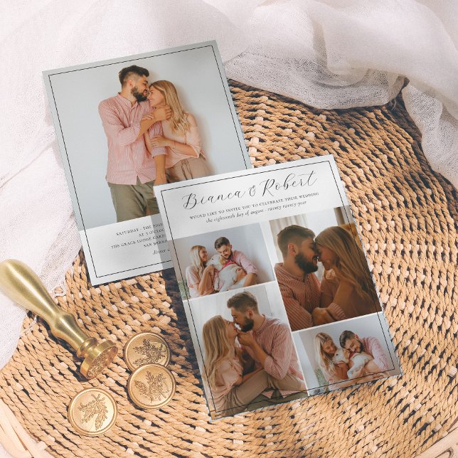 Budget Script Minimalist 5 Photo Collage Wedding (Creator Uploaded)