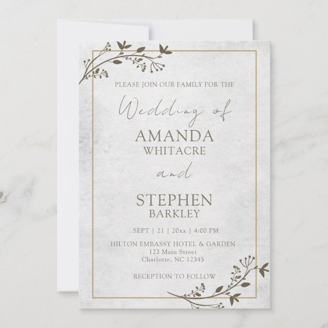 Budget Script Minimalist Wedding Invitation (Front)