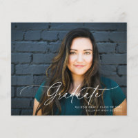 Budget Script Photo Graduation Invitation Flyer
