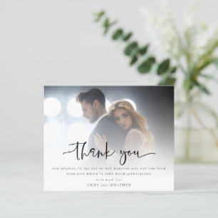Budget Script Photo Overlay Wedding Thank You