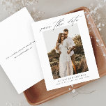 Budget Script Photo Save the Date<br><div class="desc">An elegant script photo save the date with vertical photo and minimal text. Click edit to customise this design.</div>