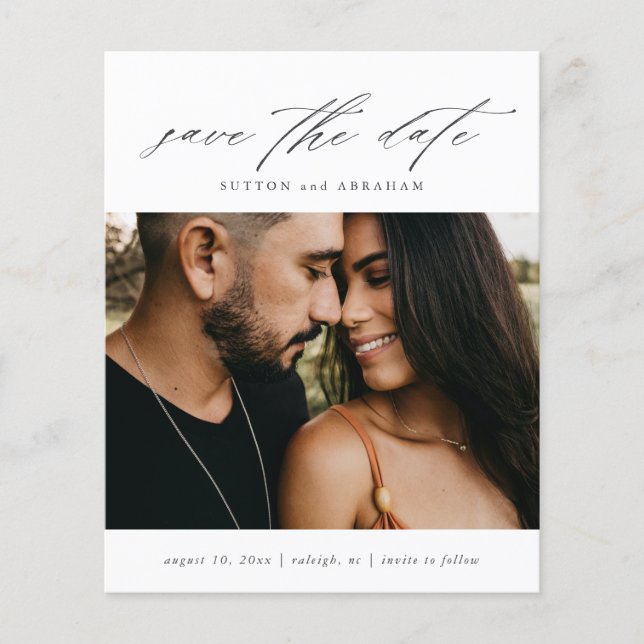 Budget Script Photo Save The Date (Front)