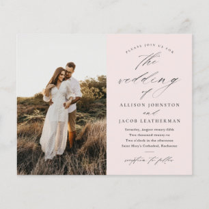 Budget Script Photo Wedding Invitation