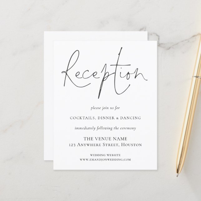 Budget Script Reception Details Wedding Enclosure (Front/Back In Situ)