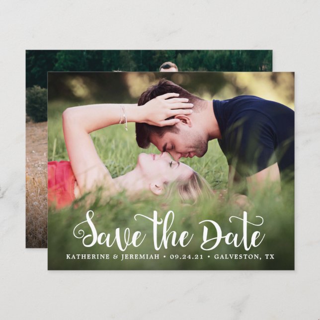 BUDGET Script Save the Date Photo Engagement (Front/Back)
