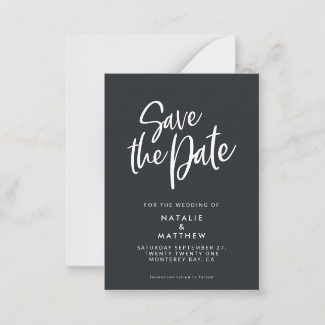 budget script save the date wedding announcement (Front)