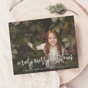 Budget Script & Stars Christmas Holiday Photo