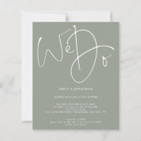 Budget Script We Do Sage QR Code Wedding Invite