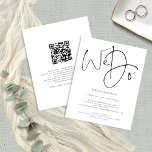 Budget Script We Do Simple QR Code Wedding Invite<br><div class="desc">A value for money BUDGET alternative on a smaller size 4.5 x 5.6” semi-gloss 110lbs weight, which is of similar thickness to a postcard (however is not suitable to use as a postcard.). PLEASE NOTE there is ONE invite per sheet. Script We Do Simple QR Code Wedding Invite. Add your...</div>