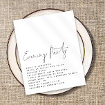 BUDGET Script Wedding Evening Party Invite<br><div class="desc">Elegant Script Wedding Evening Party Invite. A budget price SMALLER 4.5” x 5.6” alternative. Available in a SEMI GLOSS 110 lb CARD STOCK which is the default option (recommended for invitations), OR a SATIN FINISH 80 lb THINNER PAPER STOCK (ideal for enclosures). Envelopes are an optional extra and are slightly...</div>