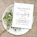 Budget Script Wedding Evening Party Invite<br><div class="desc">A value for money BUDGET alternative on a smaller size 4.5 x 5.6” semi-gloss 110lbs weight, which is of similar thickness to a postcard (however is not suitable to use as a postcard.). PLEASE NOTE there is ONE invite per sheet. A set handwritten style for Evening Party and the rest...</div>