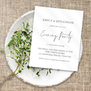 Budget Script Wedding Evening Party Invite