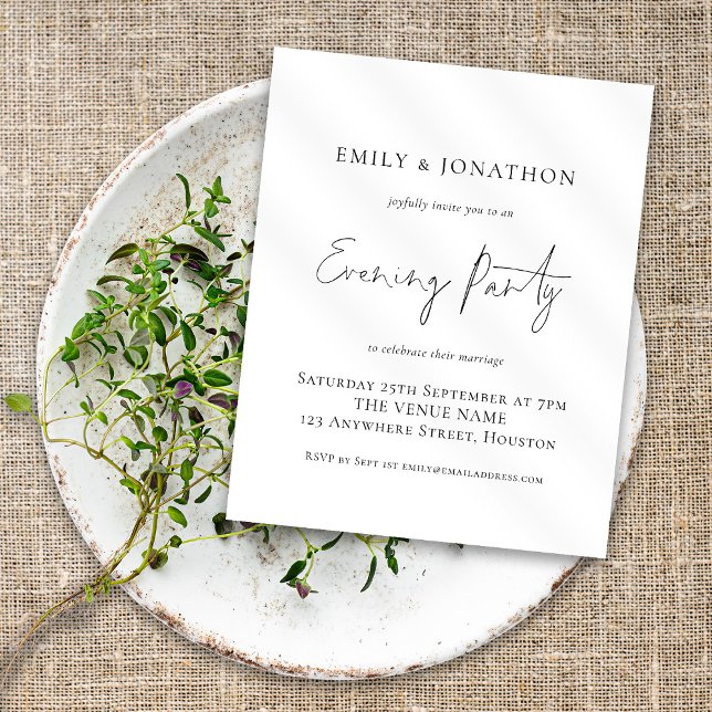 Budget Script Wedding Evening Party Invite (Creator Uploaded)