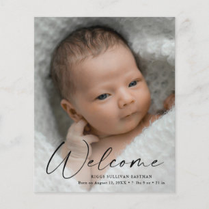 Budget Script Welcome Baby Photo Thank You