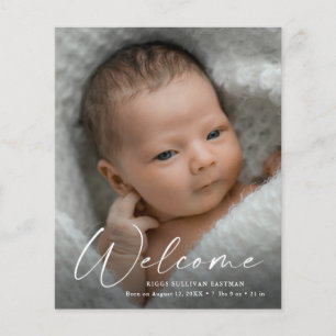 Budget Script Welcome Baby Photo Thank You