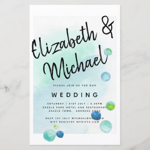 BUDGET Sea Glass Modern Abstract Wedding
