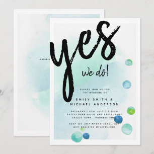 BUDGET Sea Glass Modern Abstract Wedding Invitation