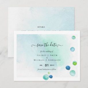 BUDGET Sea Glass Modern Save Date Wedding Postcard